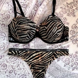 VS Pink Cheetah Bra Set 🐆